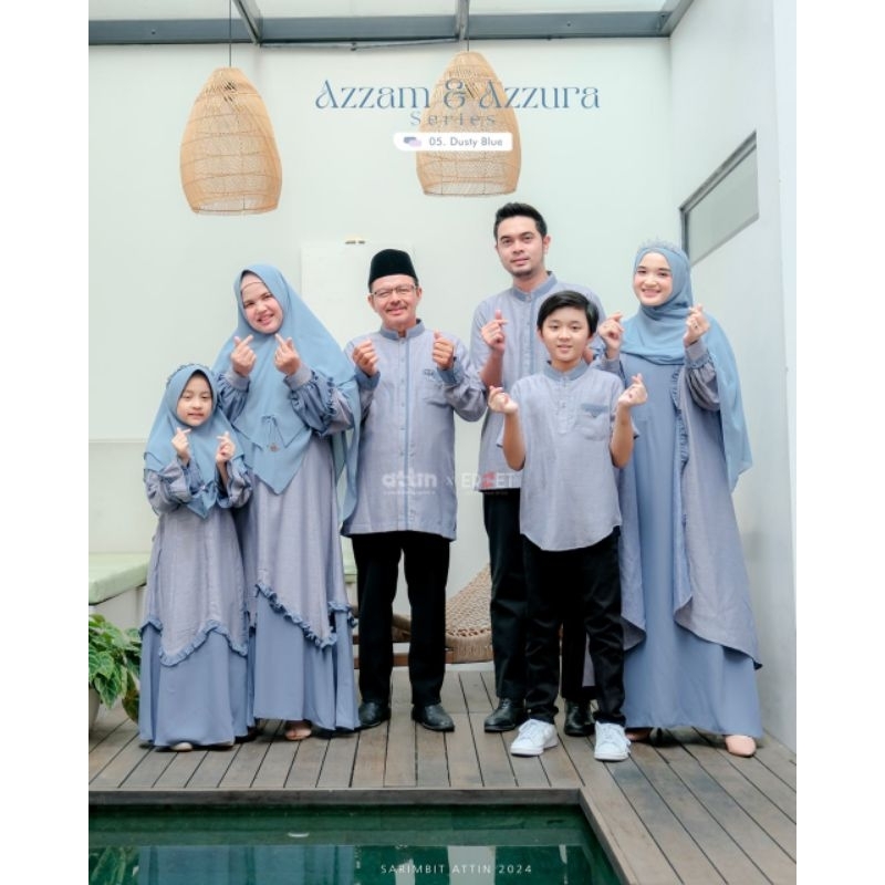 OPEN PO SARIMBIT AZZAM AZZURA BY ATTIN HIJAB / BAJU COUPLE KELUARGA / LEBARAN 2024 / BAJU SERAGAM IB