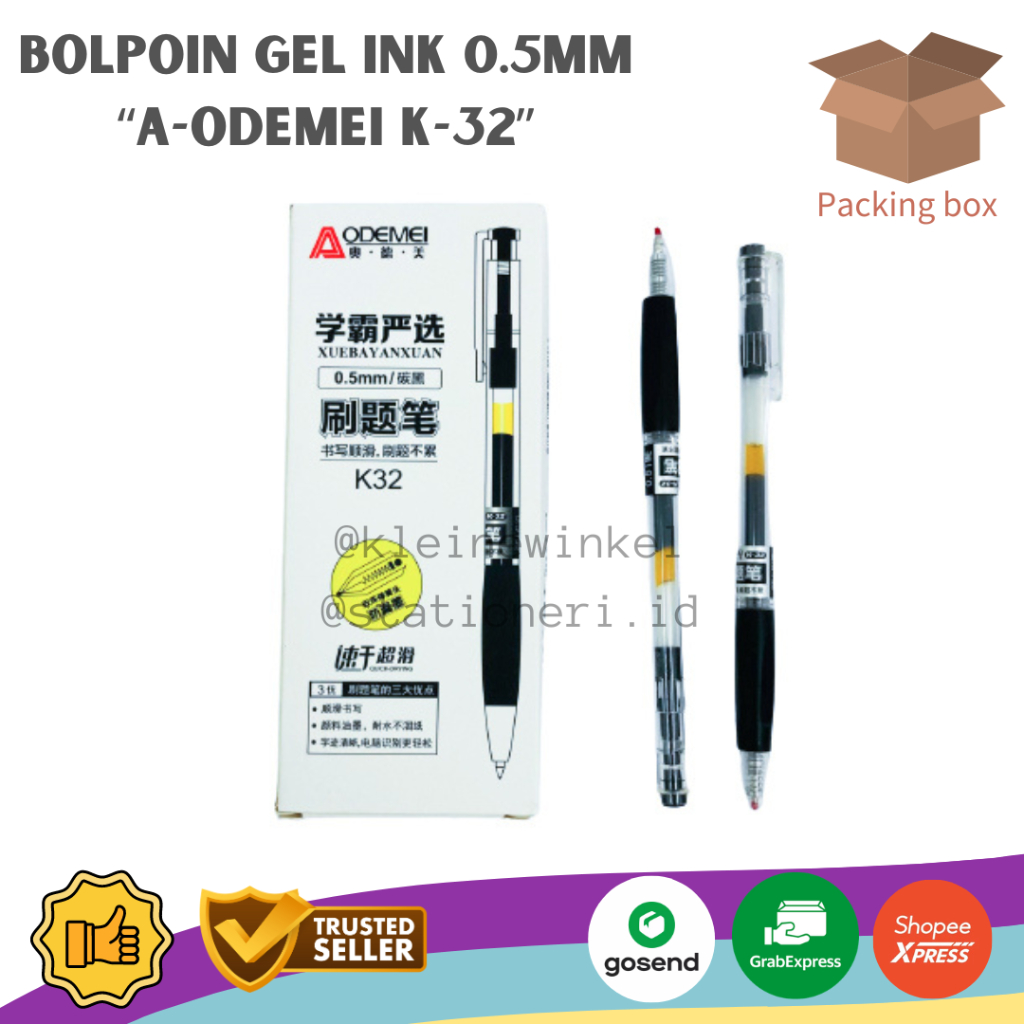

Bolpoin Gel Ink AODEMEI 0.5mm Hitam isi 1 lusin