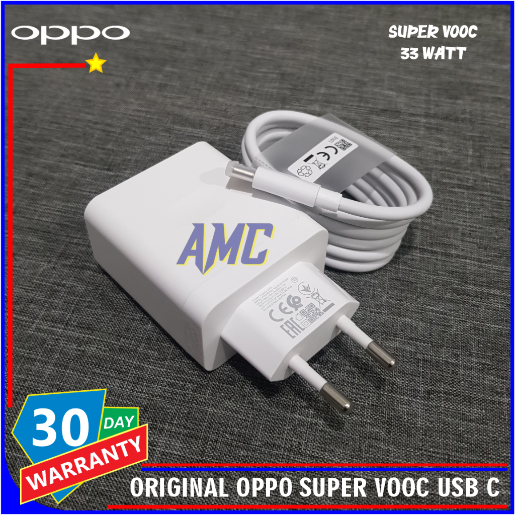Charger Casan Oppo SUPER VOOC ORIGINAL 100% Type C 33 Watt
