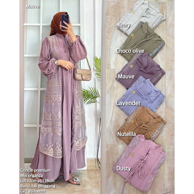 gamis eirene crincle mix organza a32