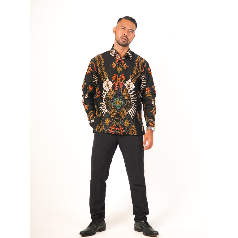 Kemeja Batik/Baju Batik/Batik Shirt/Tshirt - Malam Hitam - Lengan Panjang