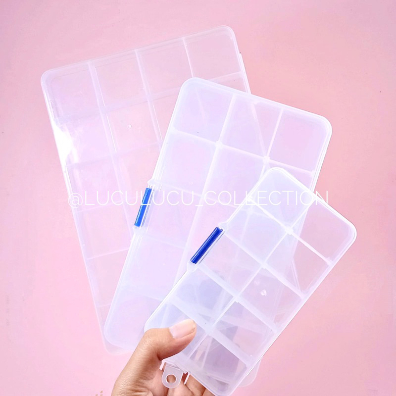 Box Sekat / Box Kotak Plastik 10 15 24 Sekat Tempat Penyimpanan Manik Monte Mote Aksesoris