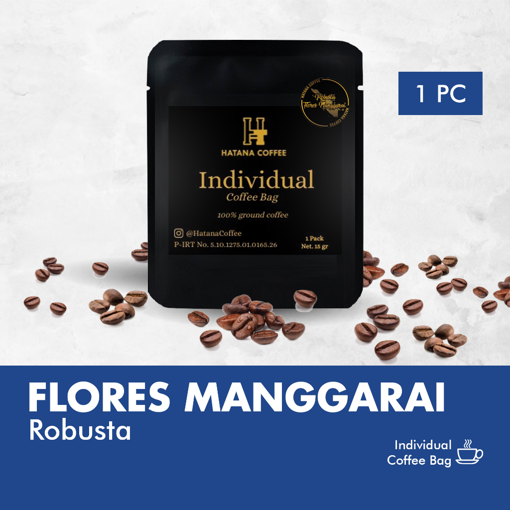

Kopi Celup Robusta Flores Manggarai 1 Pack @ 15 Gram | Hatana Coffee