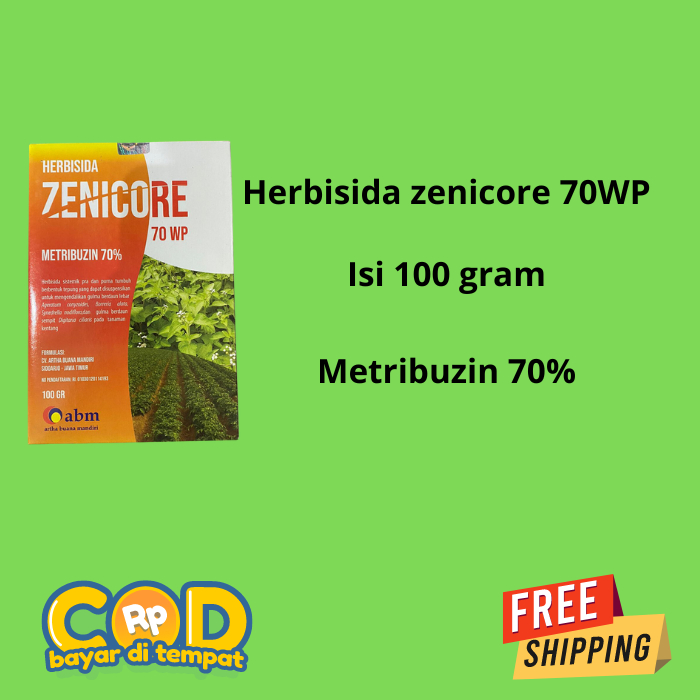 Herbisida zenicore 70WP isi 100gram untuk tanaman wortel dan kentang