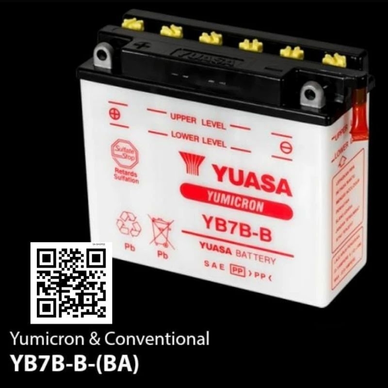 Accu Motor Yuasa YB7B-B 12volt-7Ah untuk motor Tiger,Tiger Revo,Scorpio/ScorpioZ