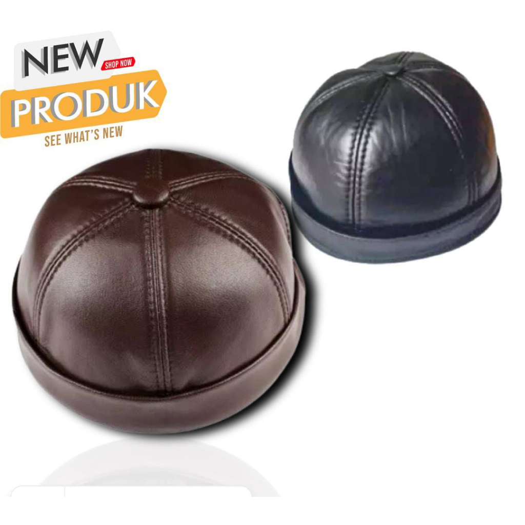 Peci kulit pria terbaru/Kopiah pria terbaru kekinian asli kerajinan kulit garut