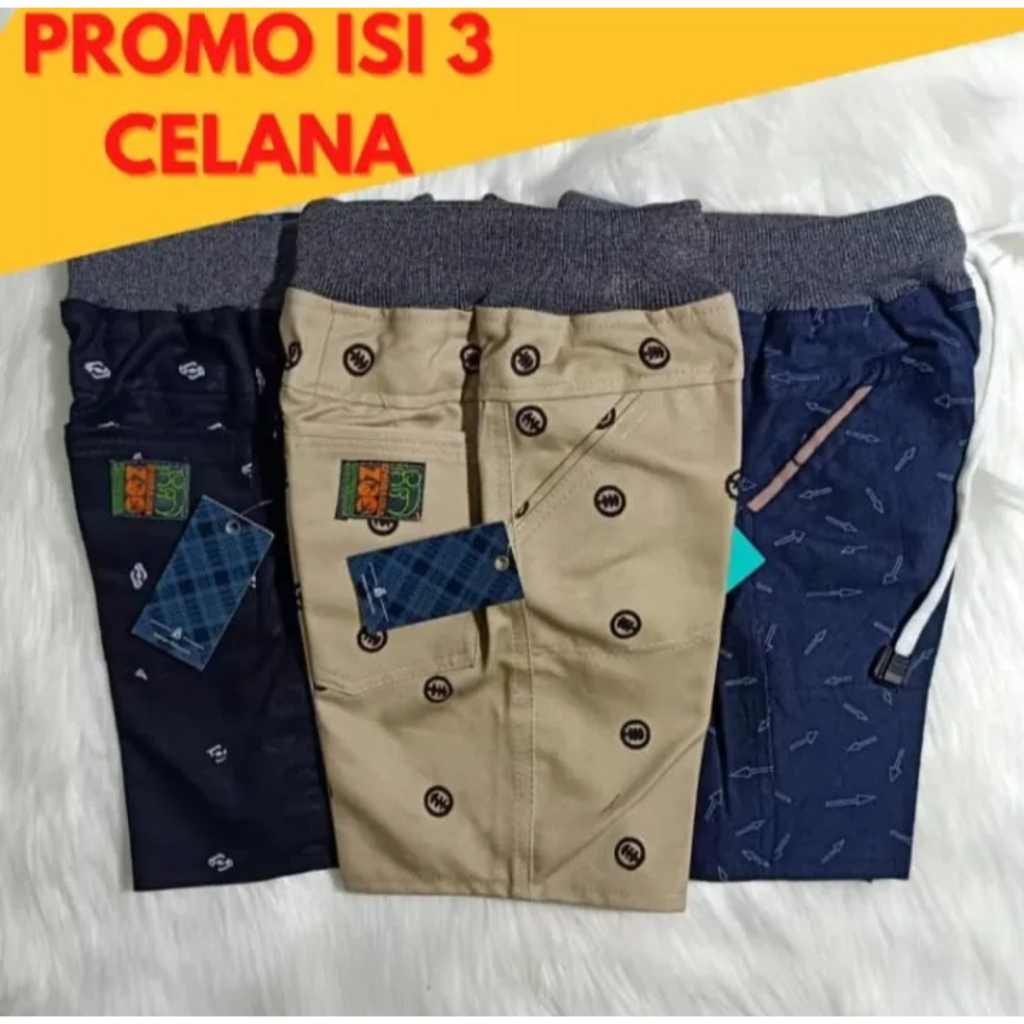 PAKET HEMAT 3 PCS-CELANA PENDEK ANAK LAKI-LAKI//CELANA CHINO ANAK LAKI-LAKI//CELANA MOTIF ANAK TANGG