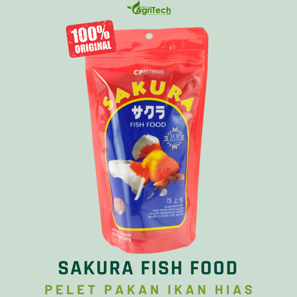 

SAKURA FISH FOOD MAKANAN IKAN HIAS PELET IKAN KOI BERAT ISI 100 GRAM