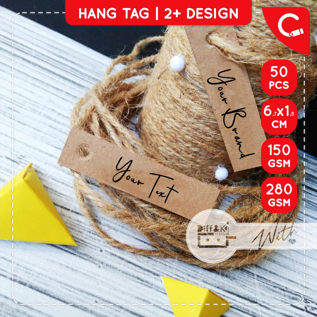 

Label Hang Tag kraft coklat Persegi Panjang Custom Rustic Vintage Wrapping Produk Souvenir DIY