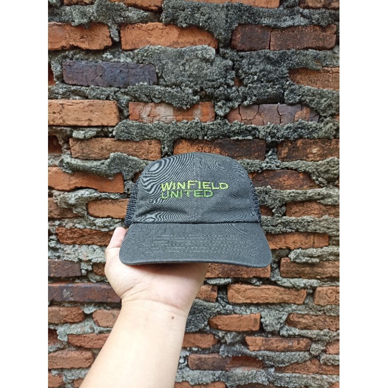 WinField United Agriculture Hat Cap black Used Strapback Mesh Back