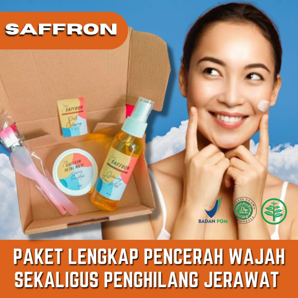 Safron Face Mist Jelly Sleeping Mask Mix Zam Zam Halal BPOM 100 ML Iranian Super Negin Grade A Premi