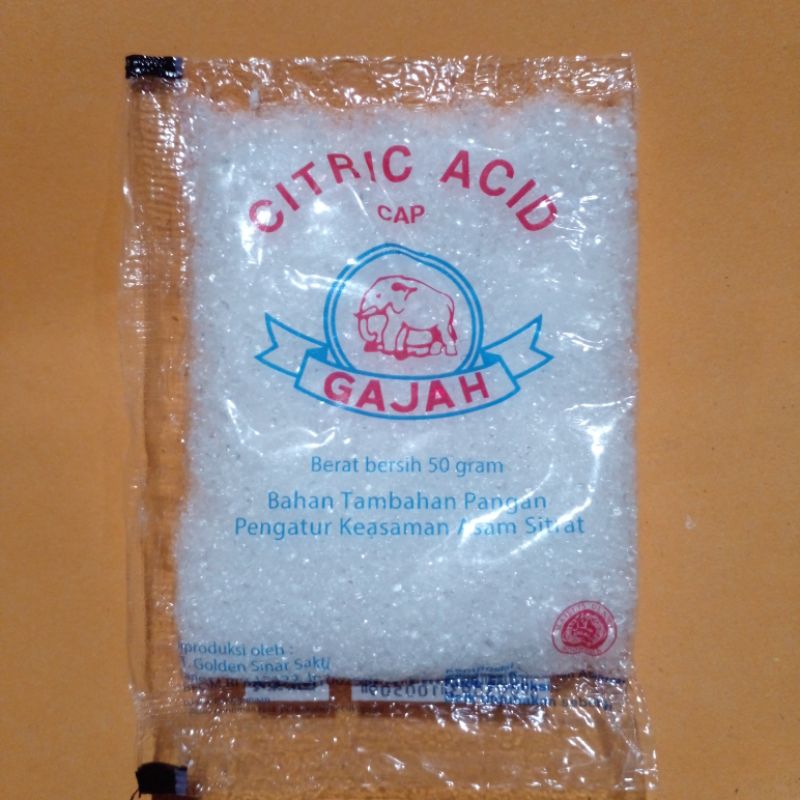 

bahan tambahan pangan citric acid cap gajah 50g / asam sitrat