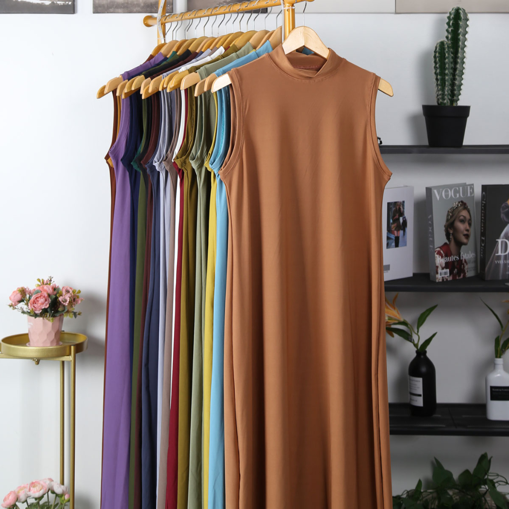 Inner Kutung Span Panjang Size M-L- Dress Gamis Wanita- busana muslim