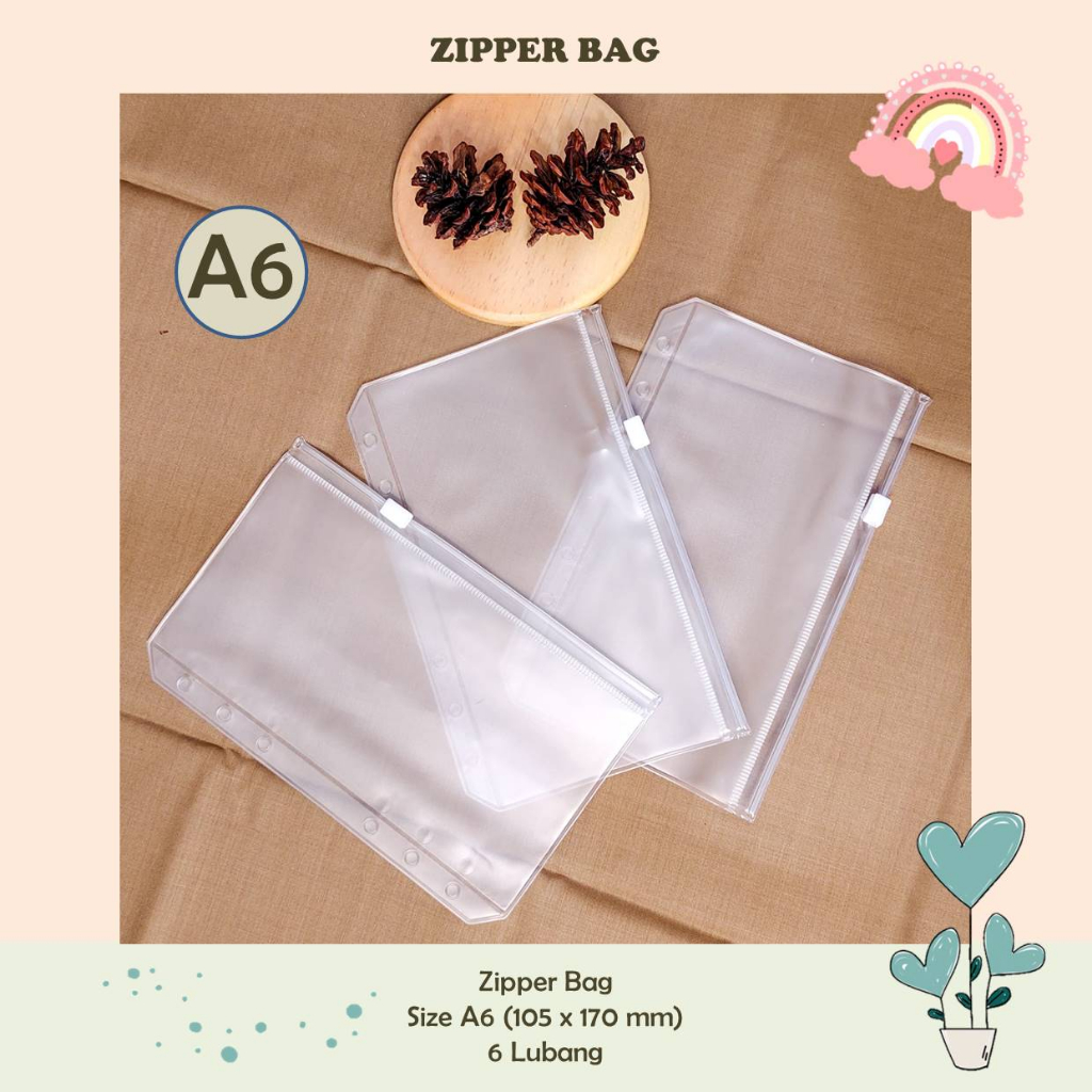 

ZIPLOCK ZIPPER BAG / BINDER POCKET KANTONG A6 / A5