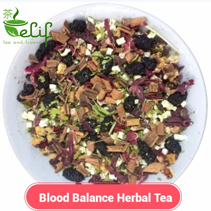 

ELIF TEA Big Pack Blood Balance Herbal Tea : Celery leaf Spearmint Lemongrass Hibiscus