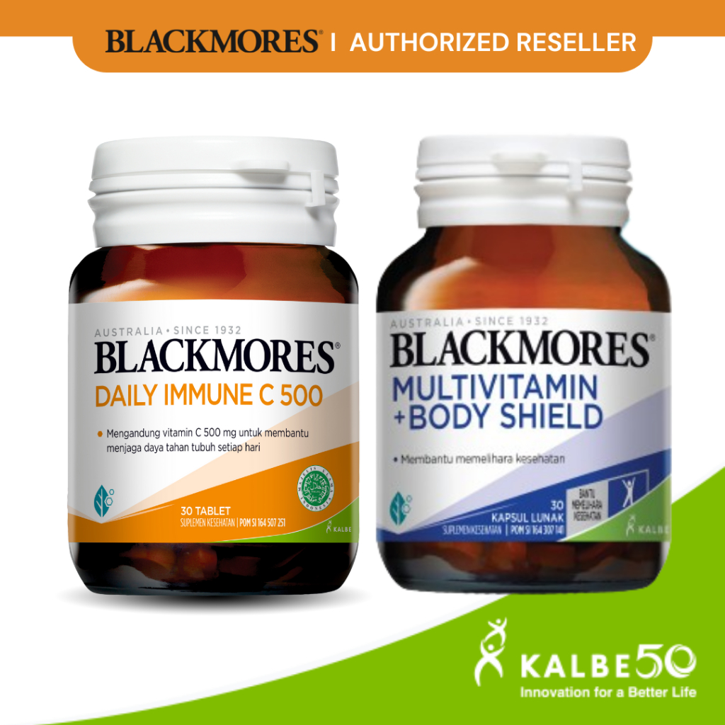 OFFICIAL [Bundling] Blackmores Daily Immune C 30 + Multivitamin Body Shield 30 Multivitamin Jantung 