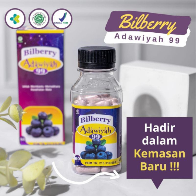 KAPSUL BILBERRY ADAWIYAH 99 100% ORIGINAL - 1 Botol