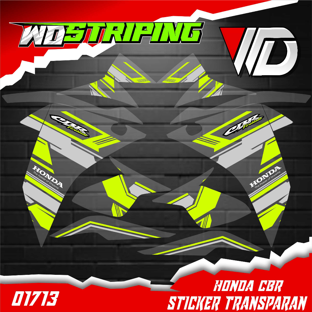 01713 sticker striping transparan sepeda motor honda cbr variasi