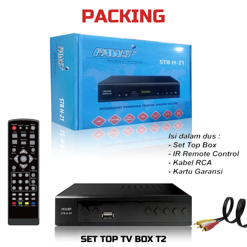 Set Top Box Dcolor DC-001/STB DVB-T2 TV Digital Received Full HD Penerima Siaran Televisi Full HD Je