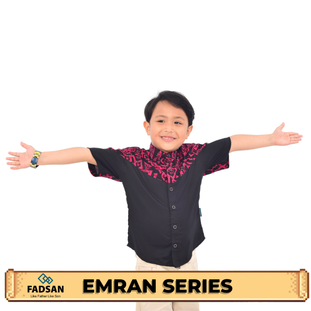Fadsan Koko Anak Lengan Pendek Terbaru Kekinian Emran Series Motif Batik Fadsan