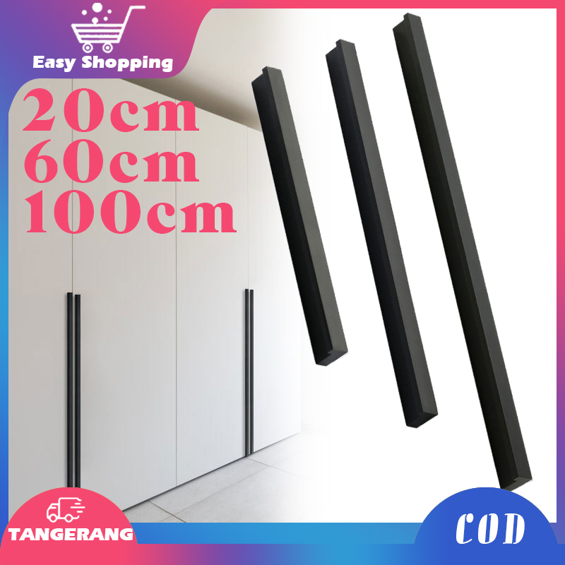 1m Tarikan Lemari Hitam Panjang Gagang Pintu Lemari Minimalis Handel Pintu Lemari Handle Tarikan Pin