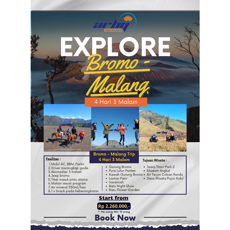 Wisata Bromo Malang 4 Hari 3 Malam
