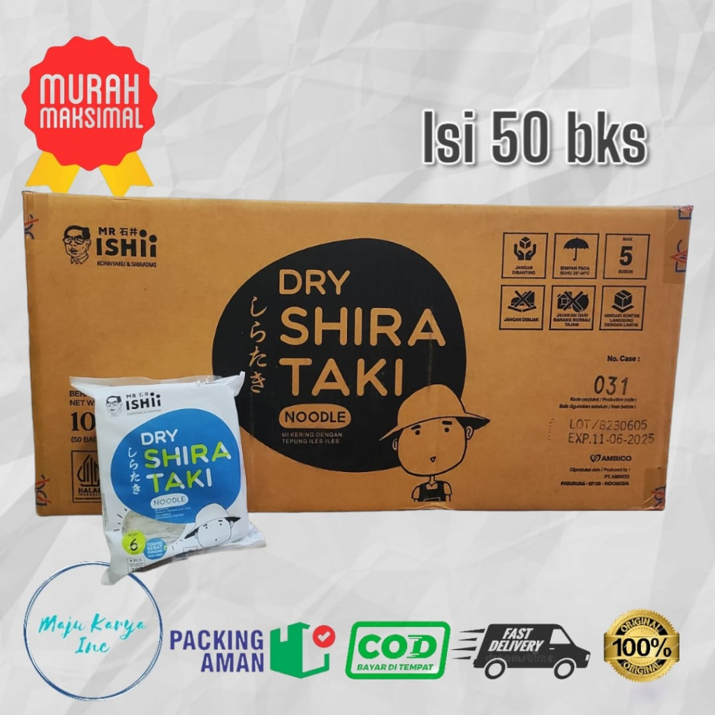 

Dry Shirataki / Mie Kering Shirataki 1 Dus isi 50 bks