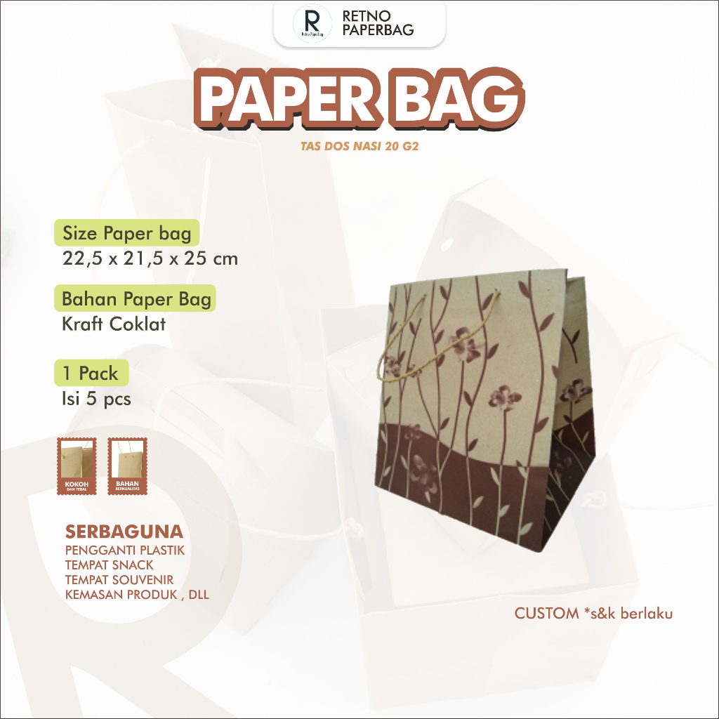 

Paper Bag Dos Nasi Serbaguna Tas Snack-Retno Paperbag