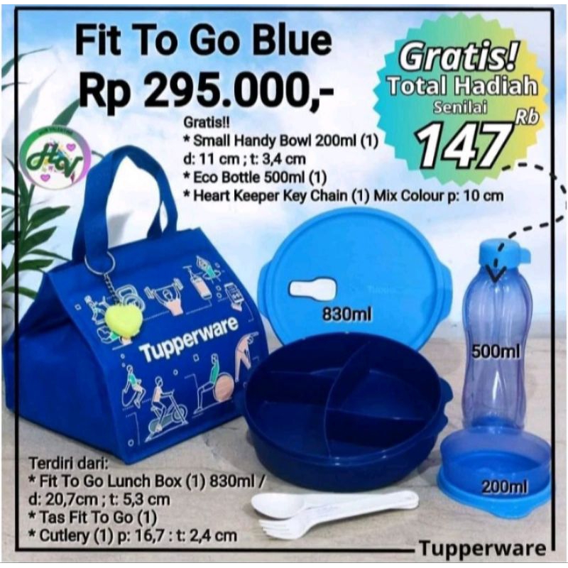 Fit to go pink green hijau tupperware kotak bekal makan microwave tupperware