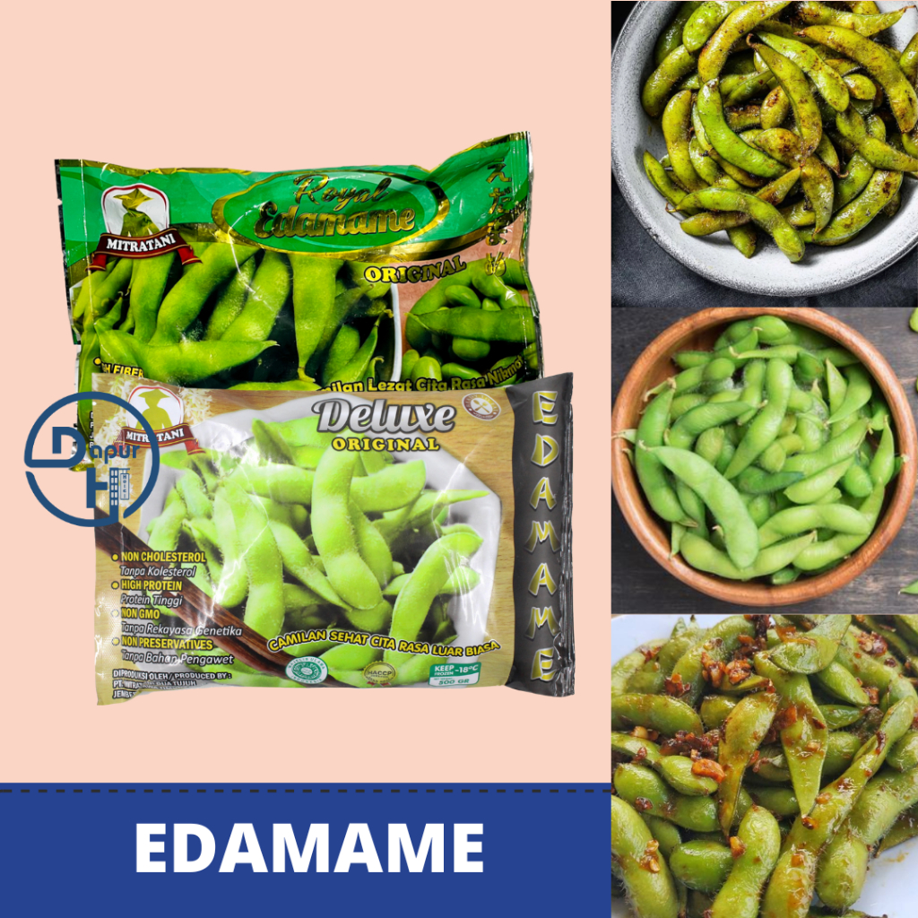 

MITRA TANI Edamame Kacang Kedelai Jepang 500 g Halal | Kualitas Export Kedelai Rebus Frozen--