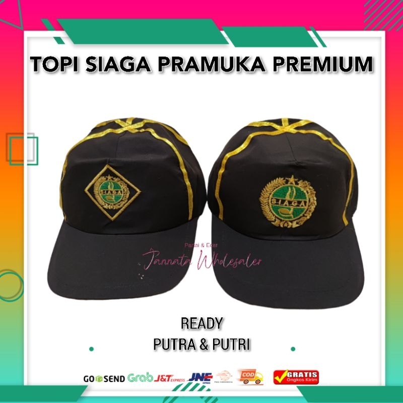 Topi Siaga Pramuka Premium | Topi Pramuka Full Bordir | Topi Siaga Putra & Putri
