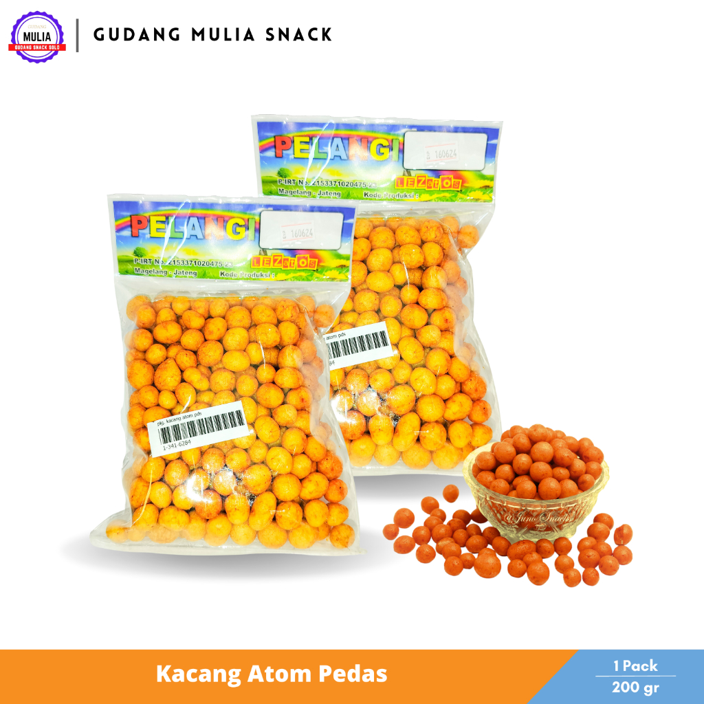 

Kacang Atom Rasa Pedas Renyah Merk Pelangi