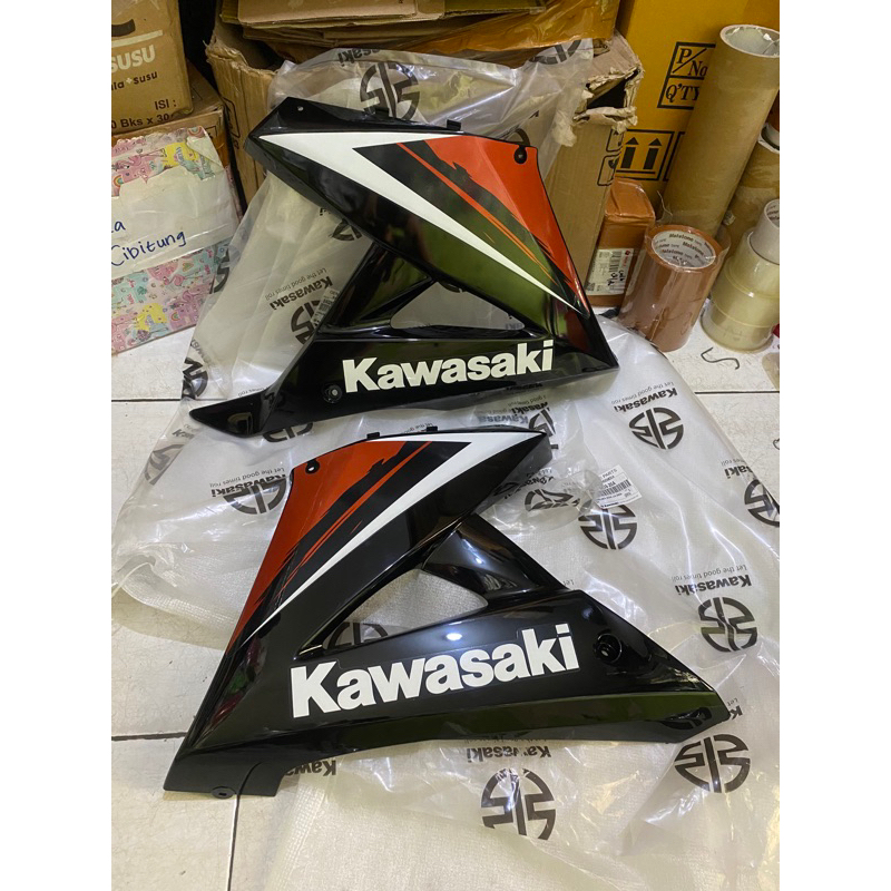 Sepasang fairing sayap bawah ninja RR new SE oren batik 2014 2015