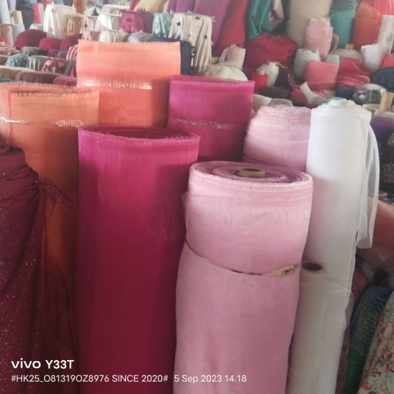 HARGA/1 M | BAHAN PLISKET METERAN PREMIUM / KAIN ORGANZA PLISKET / PLISKET ZIGZAG / PLEATS IMPORT