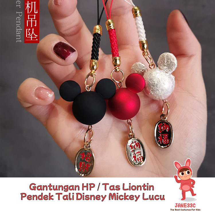 Gantungan HP / Tas Liontin  Pendek Tali Disney Mickey Lucu