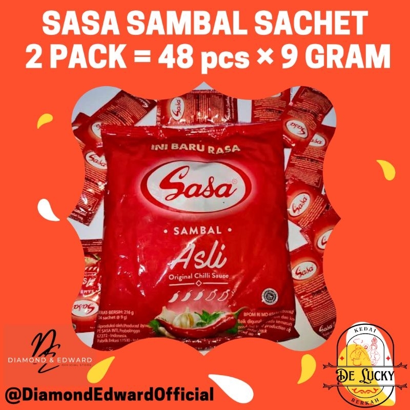 

DE ♡ Sambal Sasa Sachet Pack DAPAT 2 PACK ISI TOTAL 48 SASET × 9 GRAM