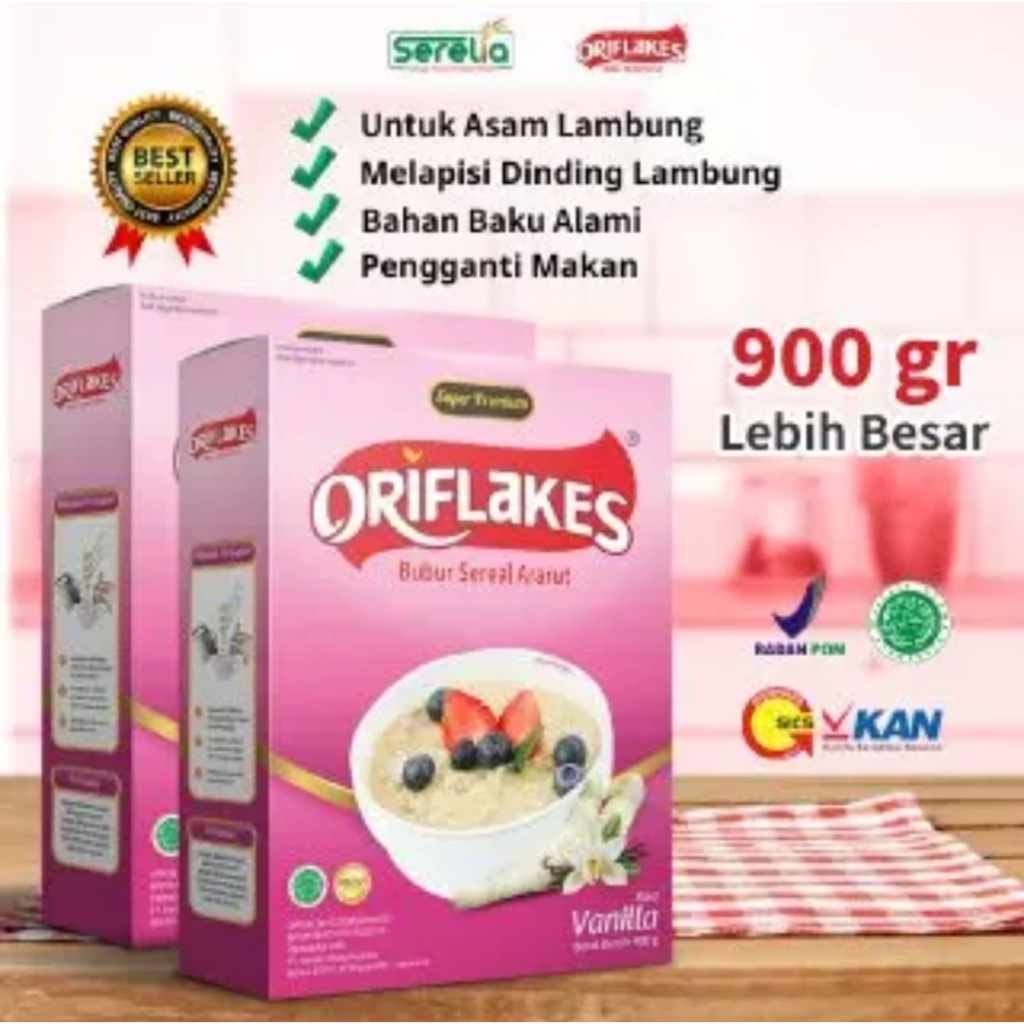 

Oriflakes Gaztro Sereal Umbi Garut Maag dan Asam Lambung 900 Gram - vanila