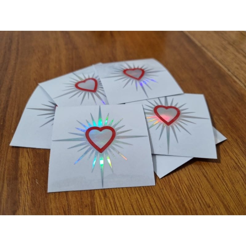 

sticker cutting hati bersinar PSHT hologram stiker cutting logo terate hologram 5x5