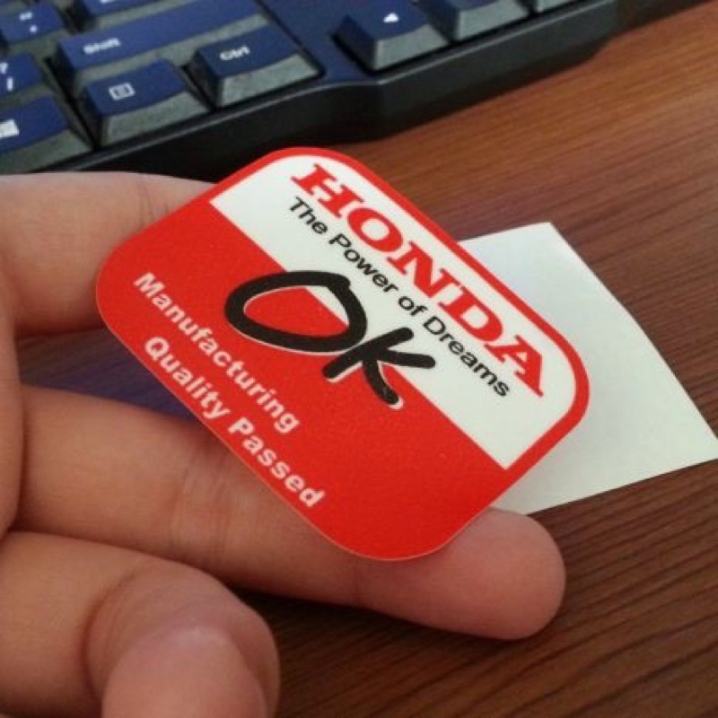 STICKER STIKER MOBIL HONDA OK MANUFACTURING QC PASS JDM RACING