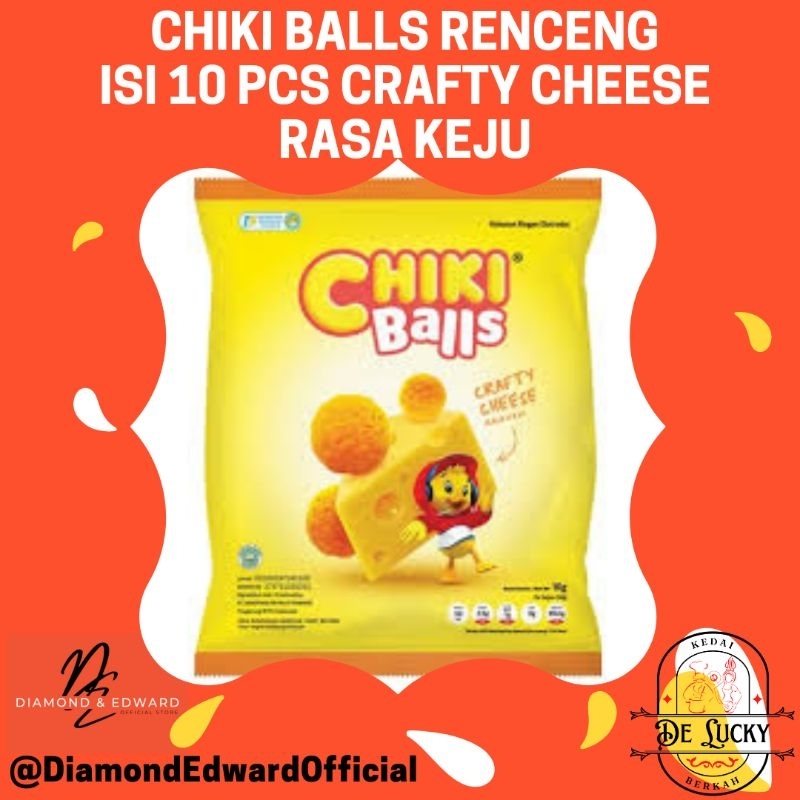 

DE ♡ Chiki Balls Cheese Flavour Snack Ringan Ciki Rasa Keju Serenceng isi 10