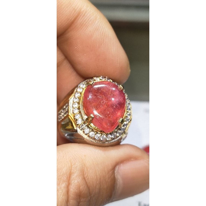 BATU PERMATA NATURAL RUBY CABOCHON + MEMO