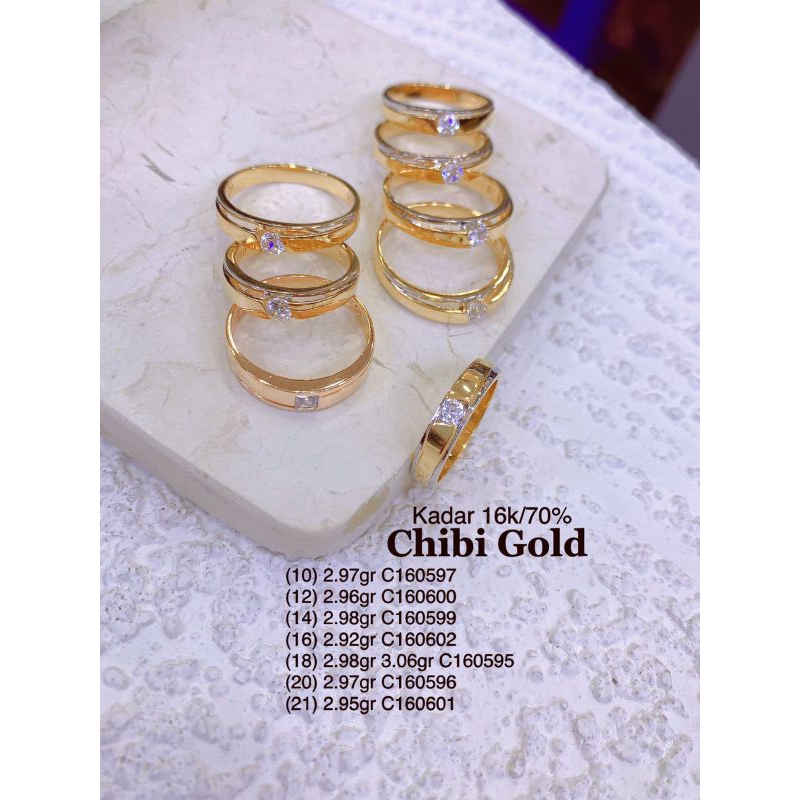 CHIBIGOLD Cincin emas Couple 700 kadar 16 Gold Ring 700 17 carat - C160597 - chibi gold