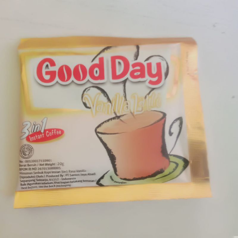 

kopi good day vanila 20 g satu renteng ada 10 psc