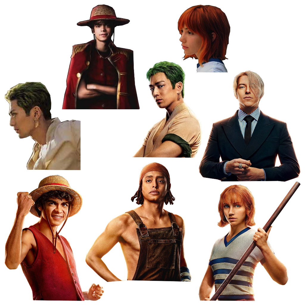 One Piece Live Action Stiker Luffy Sticker Roronoa Zoro Nami Usopp Sanji Taz Mackenyu Arata
