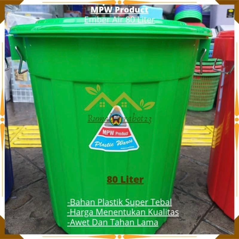 EMBER 80 LITER TUTUP MPW PRODUCT/ EMBER 80 LITER WARNA PLASTIK TEBEL