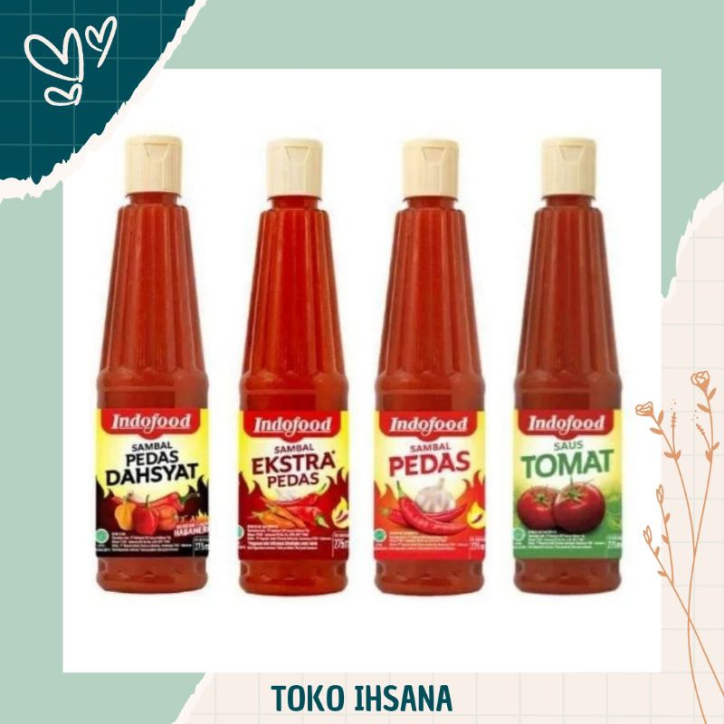 

saos sambal indofood botol kecil 135ml pedas enak