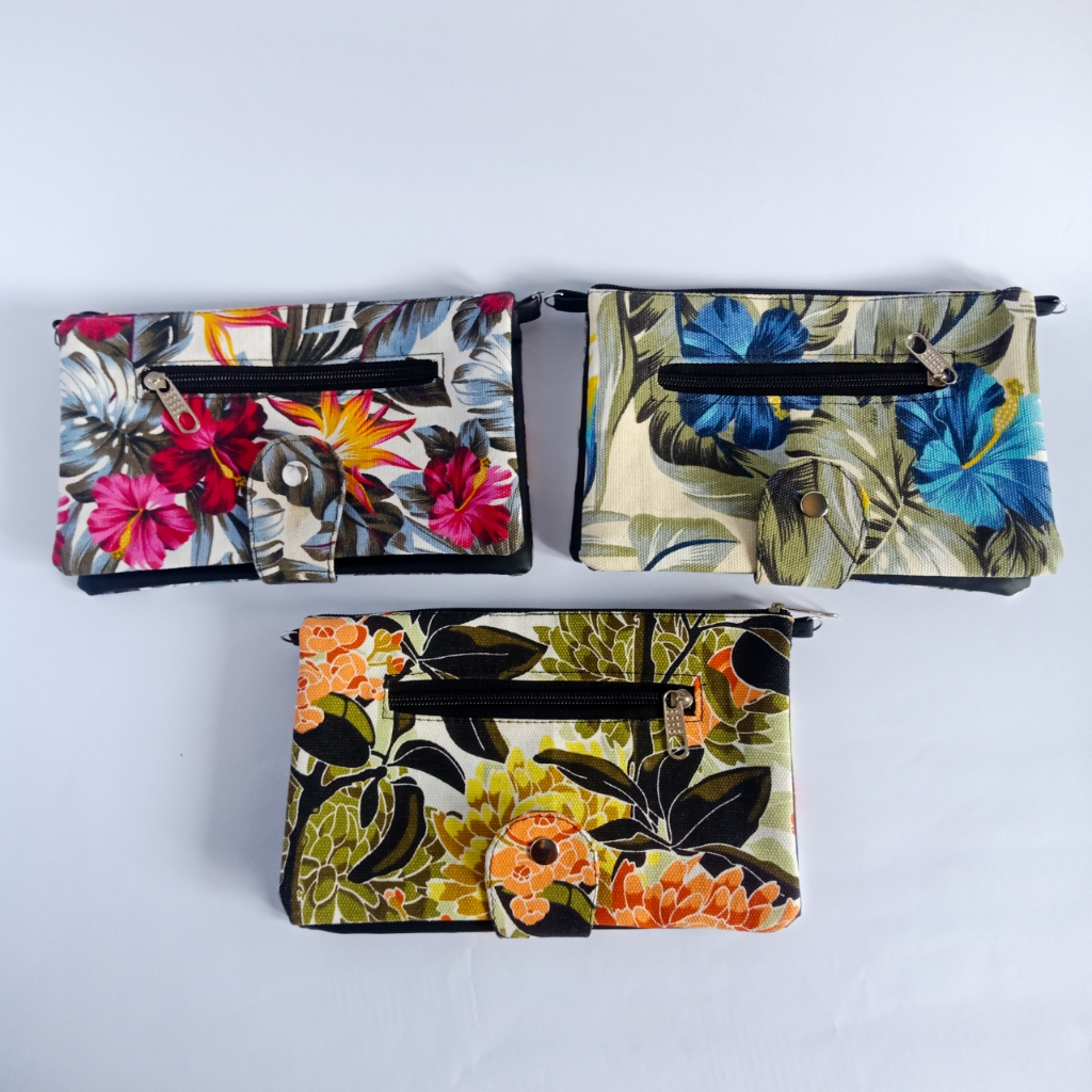 tas kanvas mini multifungsi tas hp dompet tas slempang tas wanita motif tas cantik