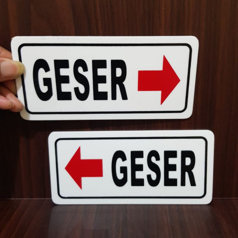 

Acrylic sign board signage GESER kiri&kanan (harga sepasang)