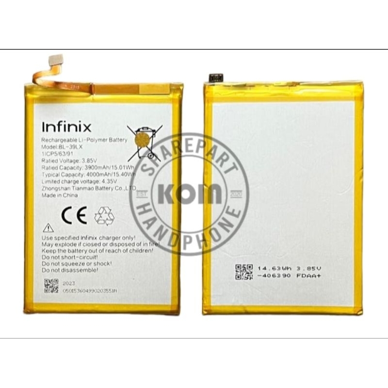 BATERAI/BATRE/BATTERY INFINIX S5 X652/X653/BL39LX/BL-39LX/BL 39LX/SMART 4 ORIGINAL
