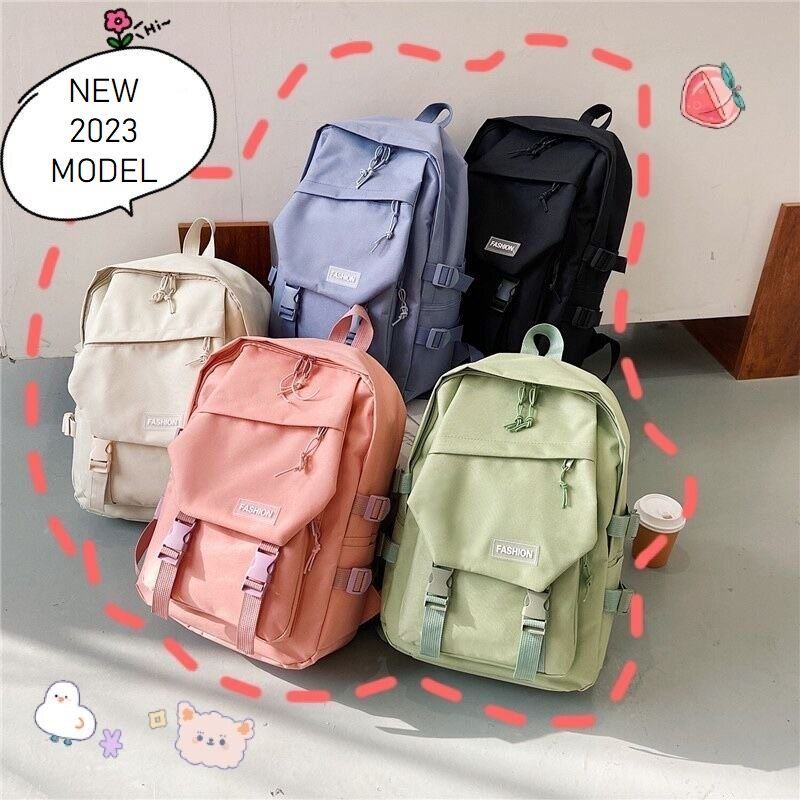 BJ28825 - PINK/GREEN/BLUE/BLACK/BEIGE TAS RANSEL SEKOLAH WANITA KOREA CINA FASHION IMPORT MODIS ELEG